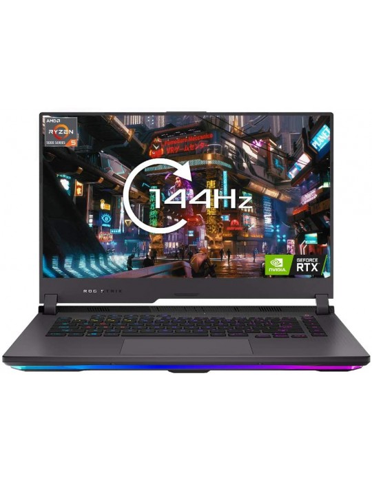  Laptop - ASUS ROG Strix G15 G513QC-HN163T AMD R7-5800H-16GB-SSD 512GB-RTX3050-4GB-15.6 FHD 144Hz-Win10-Electro Punk color