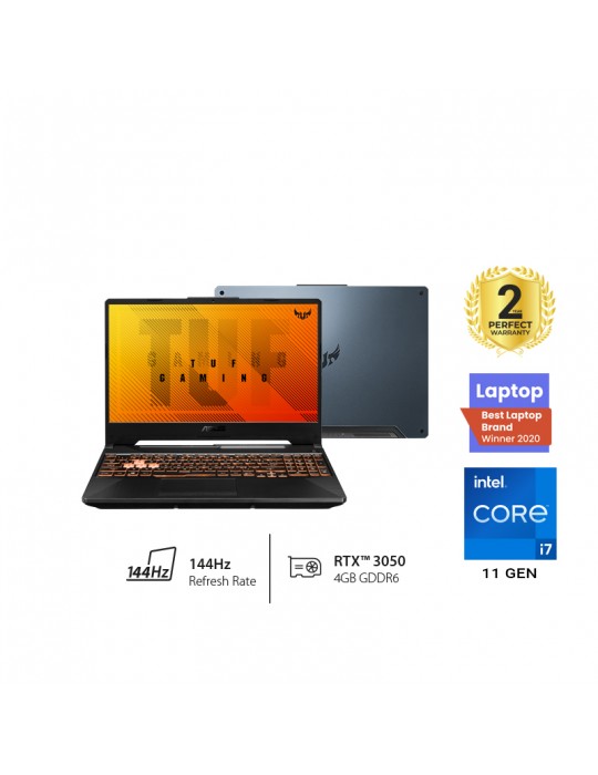  كمبيوتر محمول - ASUS TUF Gaming F17 FX706HCB-HX112T i7-11800H-16GB-SSD 512GB-RTX3050-4GB-17.3-inch-FHD 144Hz-Win10-Eclipse Grey