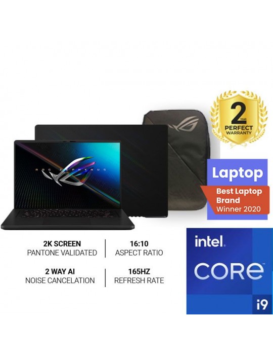  Laptop - Asus ROG Zephyrus M16 GU603HR-K8066T i9-11900H-32GB-SSD 2TB-RTX3070 8GB-16 inch WUXGA 165Hz-Win10-Black-Gaming Mouse+A